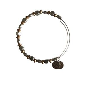 Alex & Ani silver bronze beaded adjustable bracelet